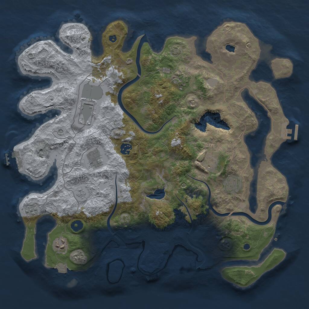 Rust Map: Procedural Map, Size: 4000, Seed: 1081414513, 14 Monuments