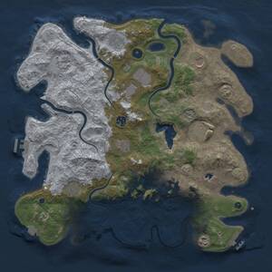 Thumbnail Rust Map: Procedural Map, Size: 4050, Seed: 568653774, 17 Monuments