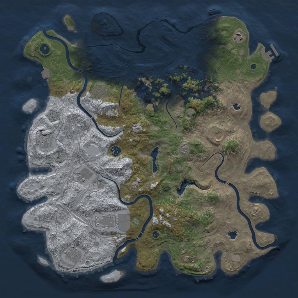 Rust Map: Procedural Map, Size: 4500, Seed: 1666388404, 16 Monuments