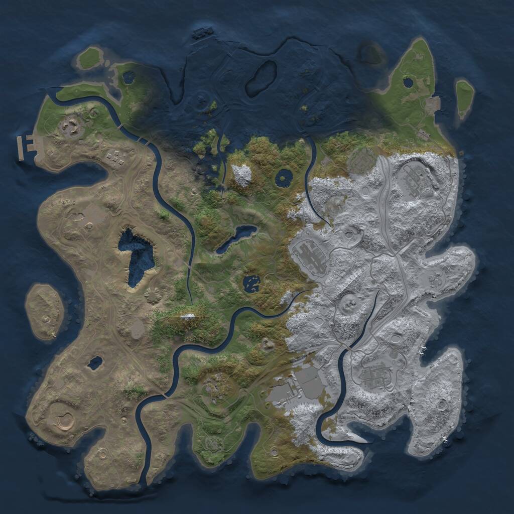 Rust Map: Procedural Map, Size: 4250, Seed: 1146855563, 17 Monuments
