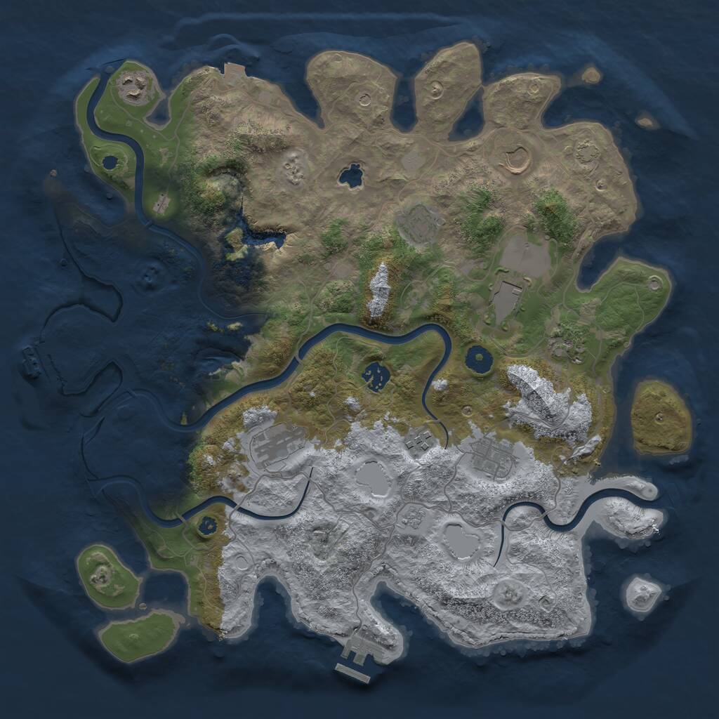 Rust Map: Procedural Map, Size: 4000, Seed: 258684514, 15 Monuments