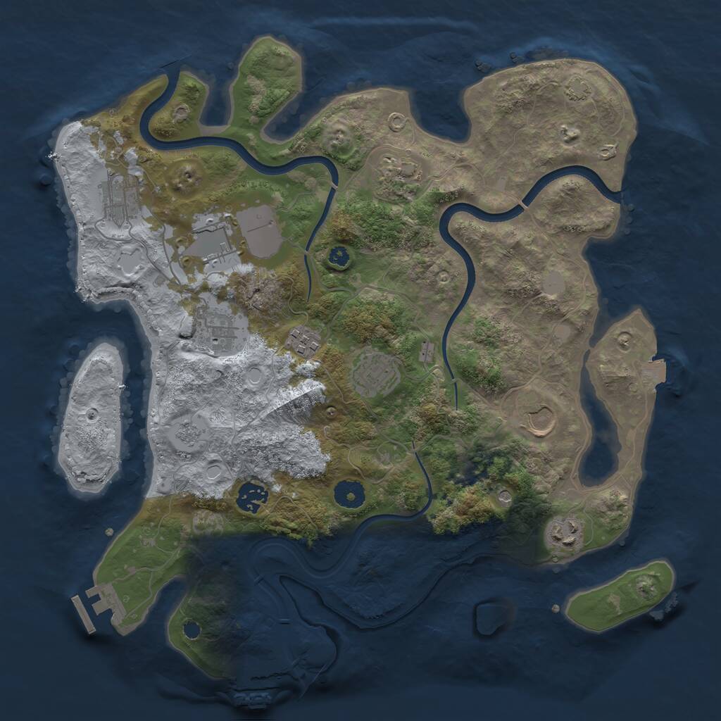 Rust Map: Procedural Map, Size: 3600, Seed: 224325, 15 Monuments