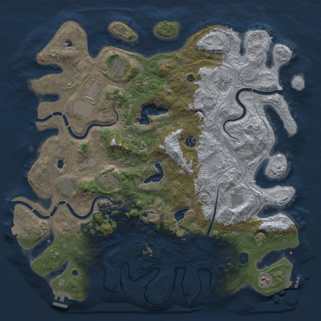 Rust Map: Procedural Map, Size: 4500, Seed: 963047058, 15 Monuments