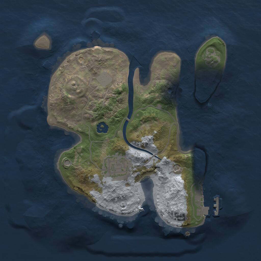 Rust Map: Procedural Map, Size: 2200, Seed: 45345, 4 Monuments