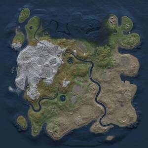 Thumbnail Rust Map: Procedural Map, Size: 3700, Seed: 1892038718, 17 Monuments