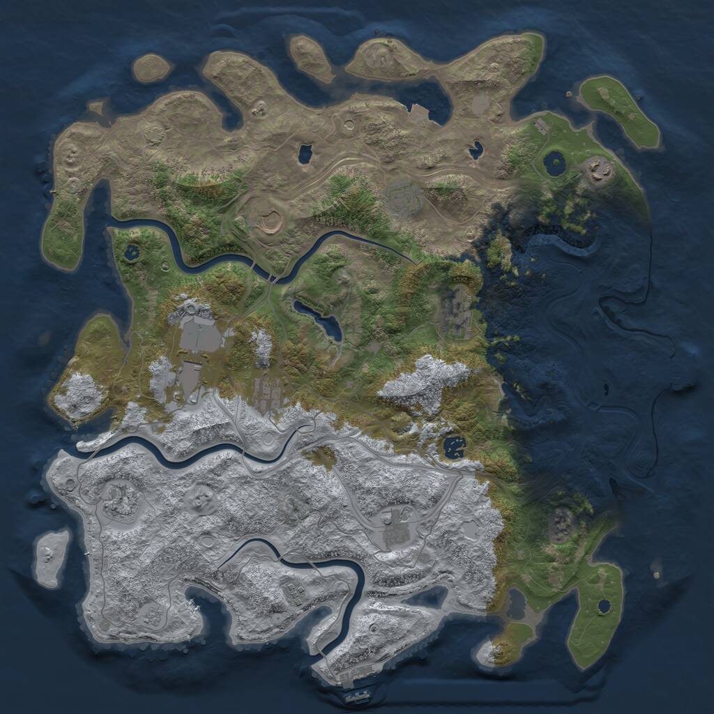 Rust Map: Procedural Map, Size: 4600, Seed: 1627559199, 16 Monuments
