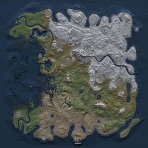Thumbnail Rust Map: Procedural Map, Size: 5000, Seed: 36485, 17 Monuments