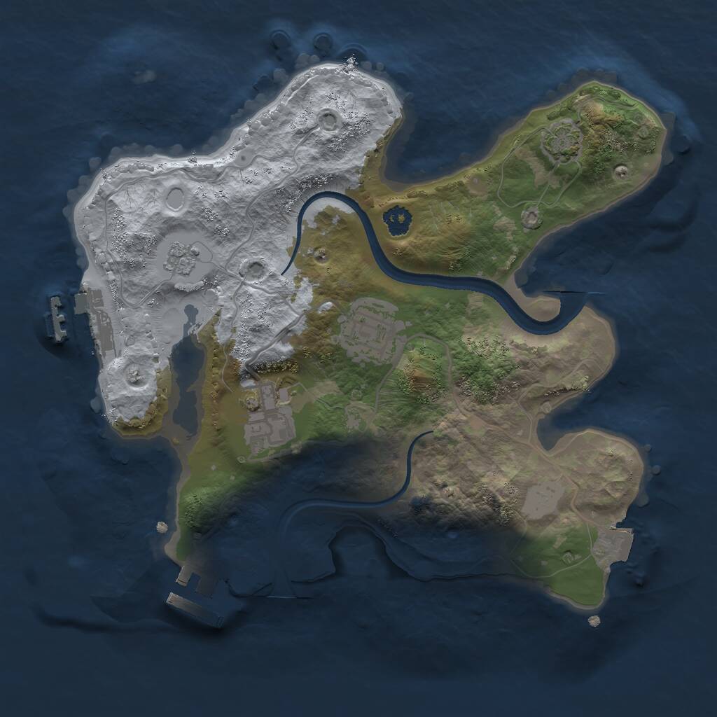 Rust Map: Procedural Map, Size: 2500, Seed: 277508613, 7 Monuments