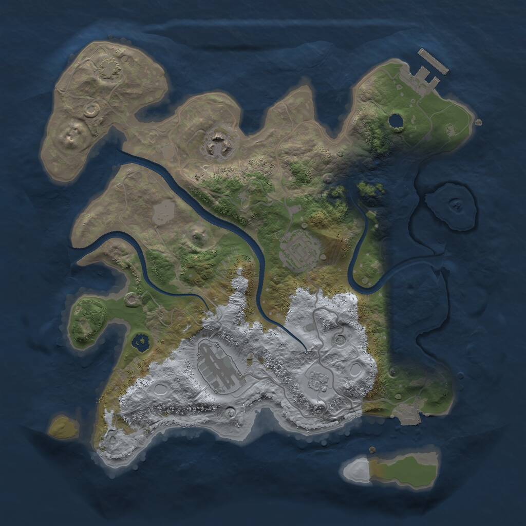 Rust Map: Procedural Map, Size: 3000, Seed: 20777, 8 Monuments