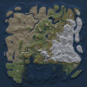 Thumbnail Rust Map: Procedural Map, Size: 5000, Seed: 7825, 17 Monuments