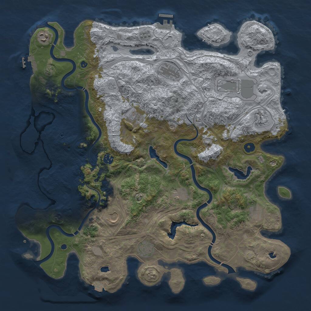Rust Map: Procedural Map, Size: 4500, Seed: 788026908, 17 Monuments