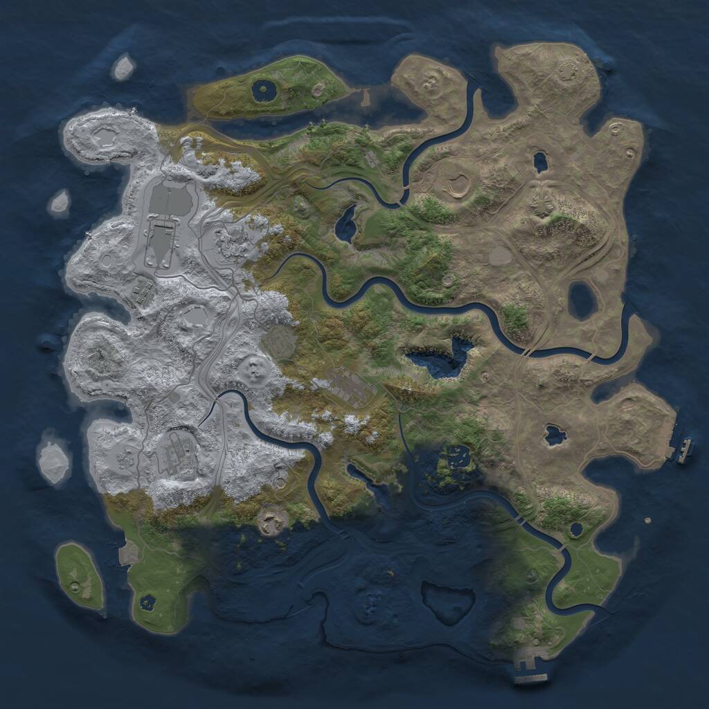 Rust Map: Procedural Map, Size: 4500, Seed: 987798, 15 Monuments
