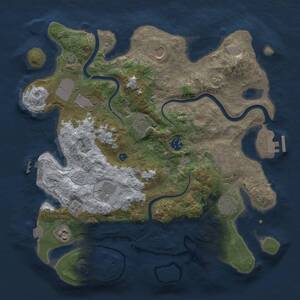 Thumbnail Rust Map: Procedural Map, Size: 3700, Seed: 88841323, 15 Monuments
