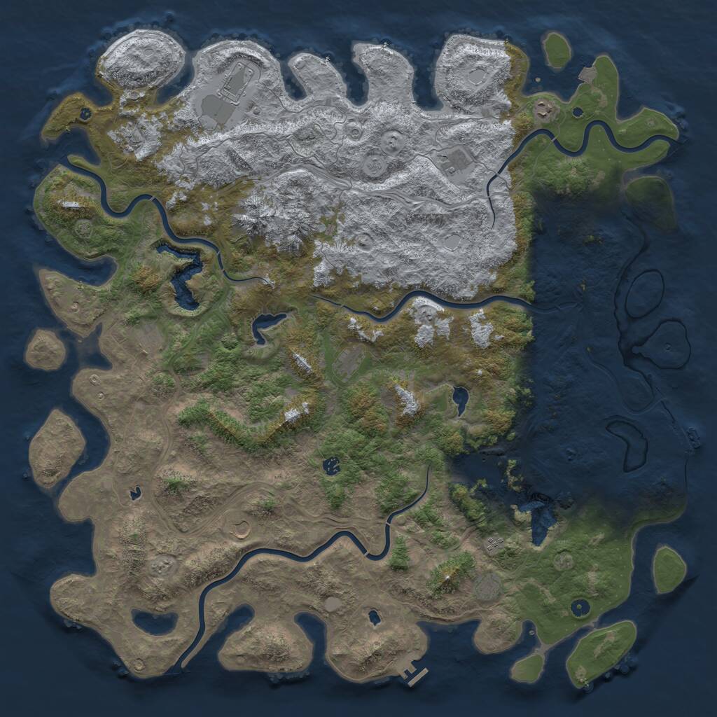 Rust Map: Procedural Map, Size: 6000, Seed: 4072025, 17 Monuments