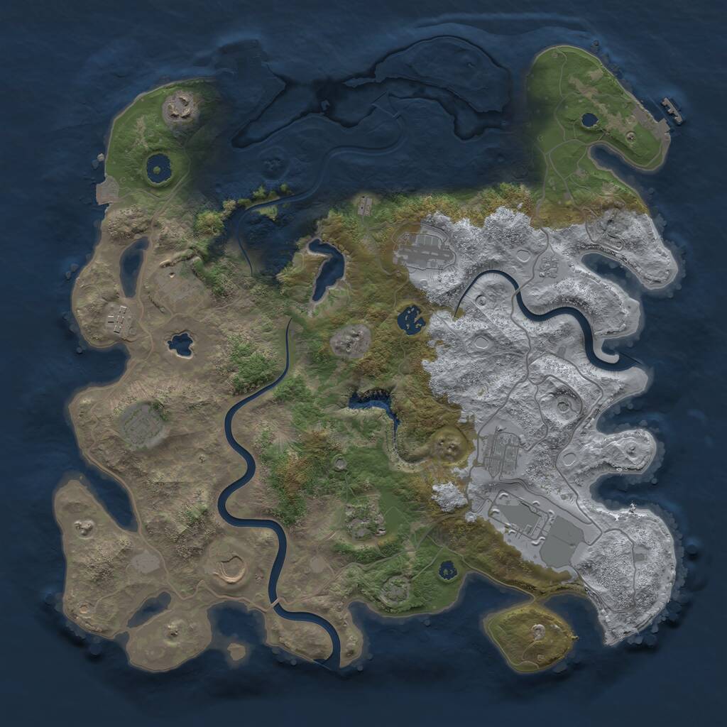 Rust Map: Procedural Map, Size: 4000, Seed: 1589, 16 Monuments