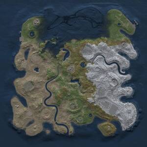 Thumbnail Rust Map: Procedural Map, Size: 4000, Seed: 1589, 16 Monuments