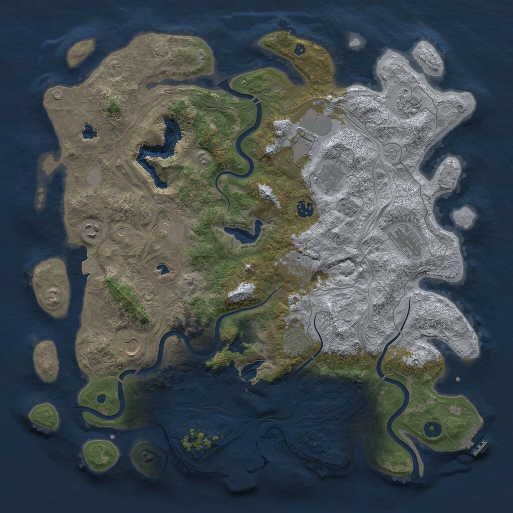 Rust Map: Procedural Map, Size: 4500, Seed: 34325, 17 Monuments