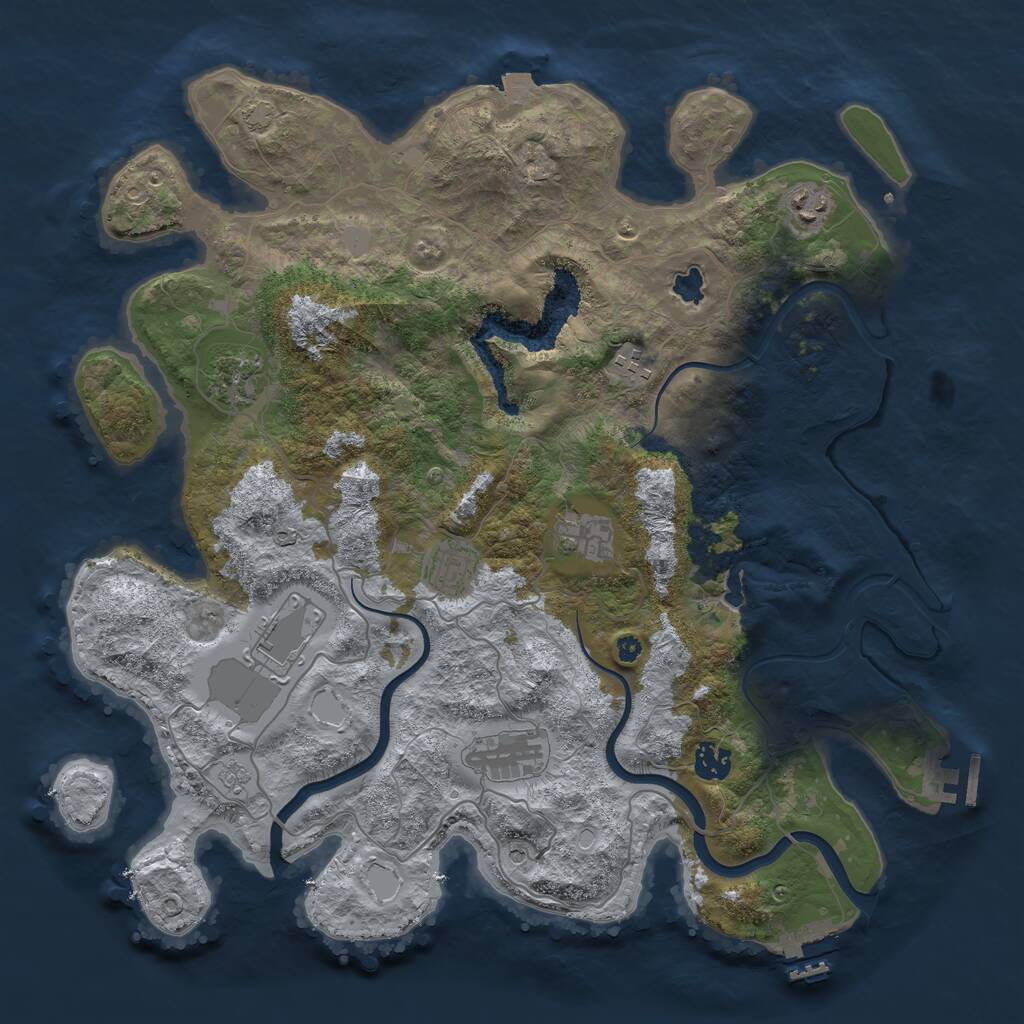Rust Map: Procedural Map, Size: 4000, Seed: 161515053, 14 Monuments