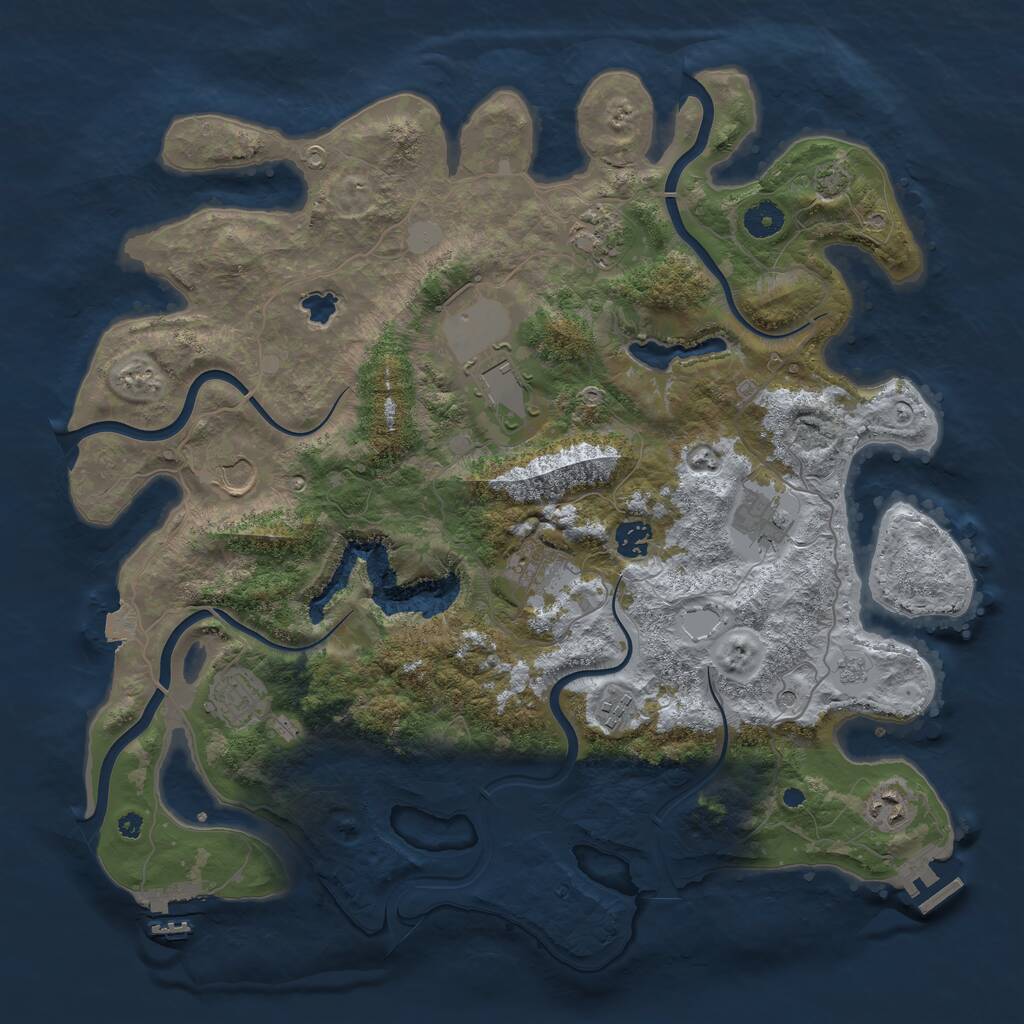 Rust Map: Procedural Map, Size: 4096, Seed: 413550366, 15 Monuments
