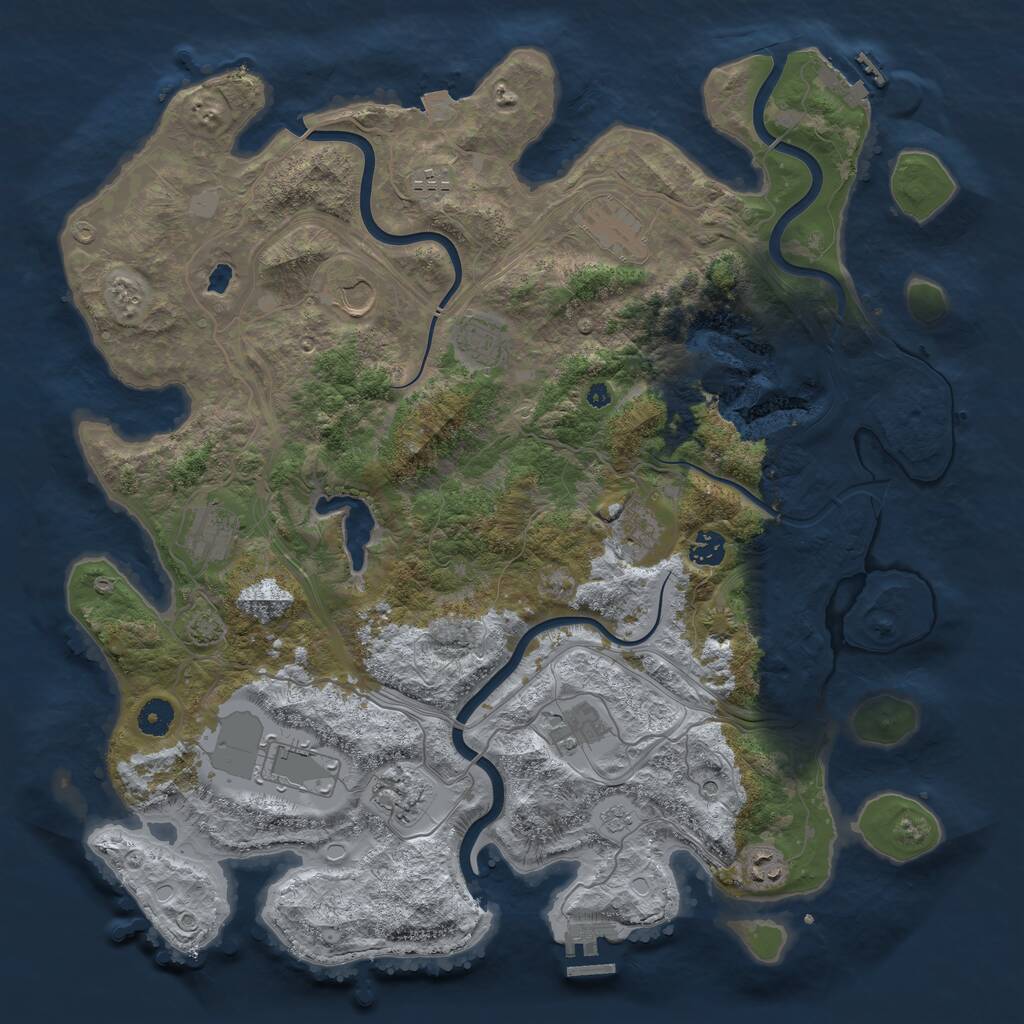 Rust Map: Procedural Map, Size: 4250, Seed: 1269444588, 17 Monuments