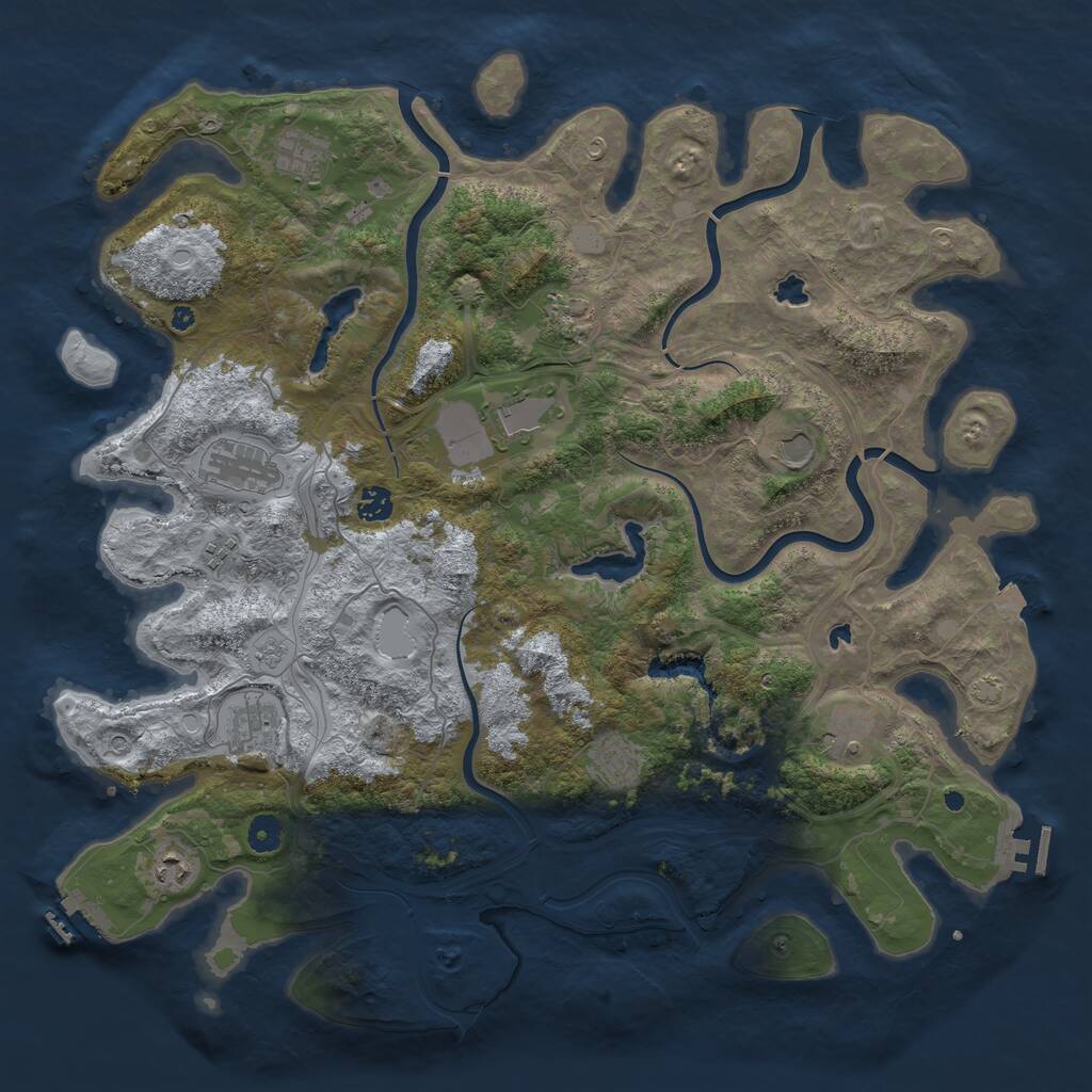 Rust Map: Procedural Map, Size: 4500, Seed: 865547331, 17 Monuments