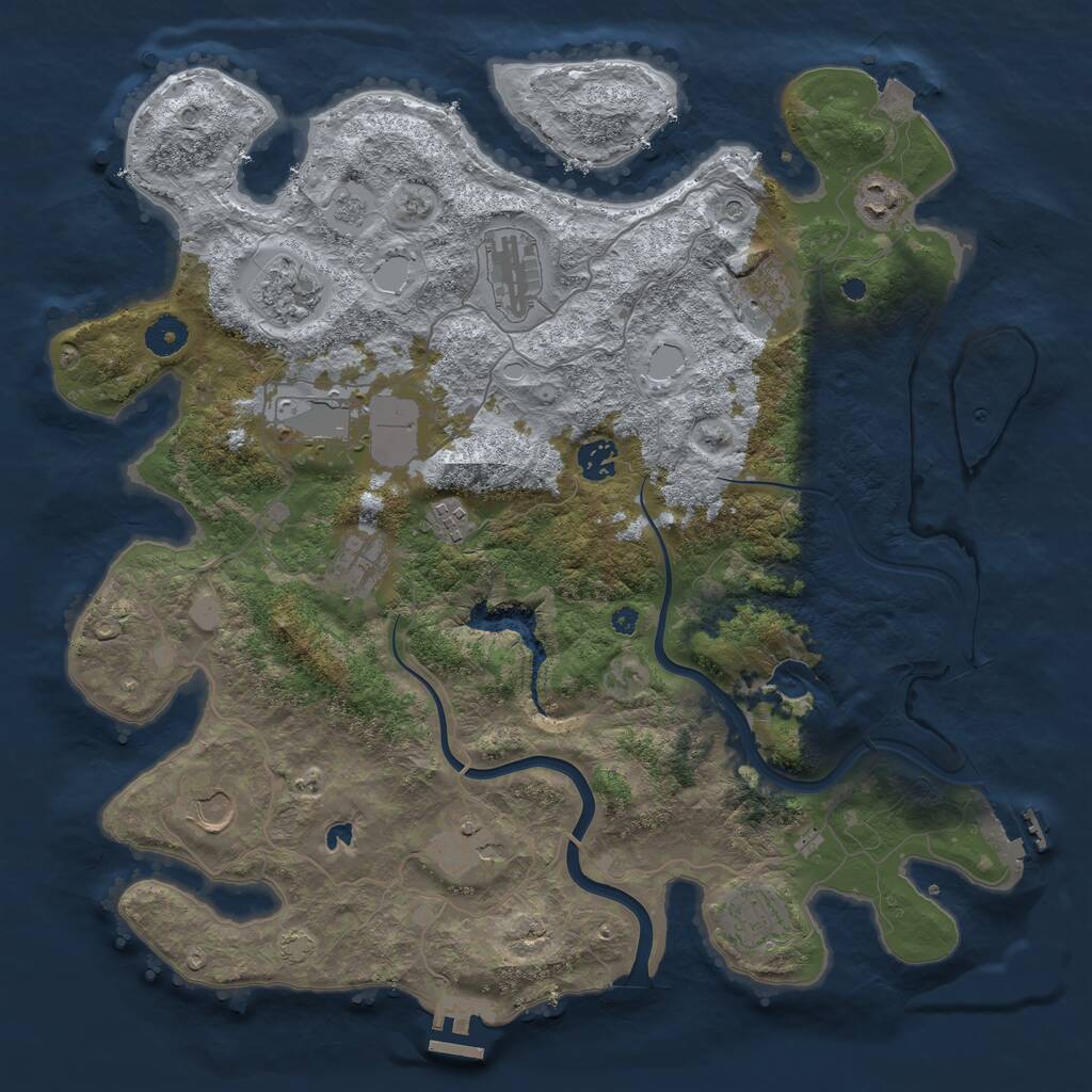 Rust Map: Procedural Map, Size: 4000, Seed: 134340065, 17 Monuments