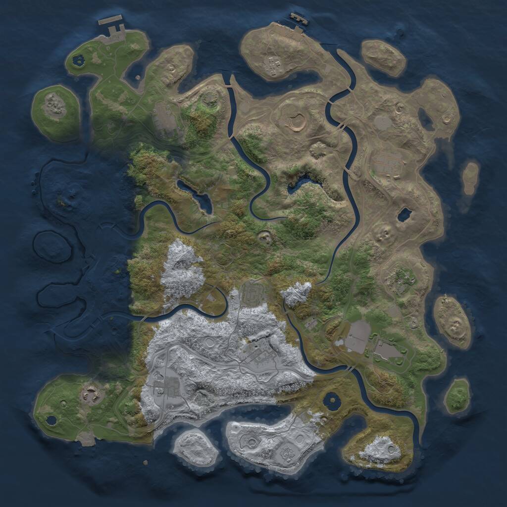 Rust Map: Procedural Map, Size: 4250, Seed: 1494260090, 16 Monuments