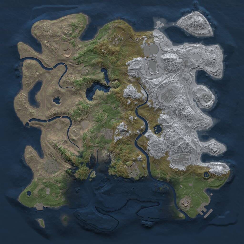 Rust Map: Procedural Map, Size: 4250, Seed: 1765237541, 17 Monuments
