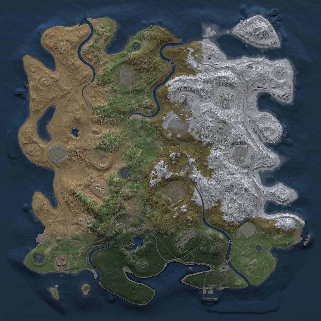 Rust Map: Procedural Map, Size: 4250, Seed: 1765237541, 17 Monuments