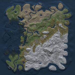 Thumbnail Rust Map: Procedural Map, Size: 5000, Seed: 1402, 17 Monuments