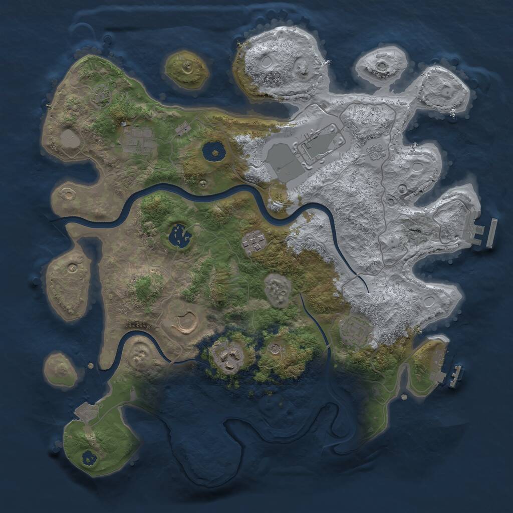 Rust Map: Procedural Map, Size: 3500, Seed: 920895162, 13 Monuments
