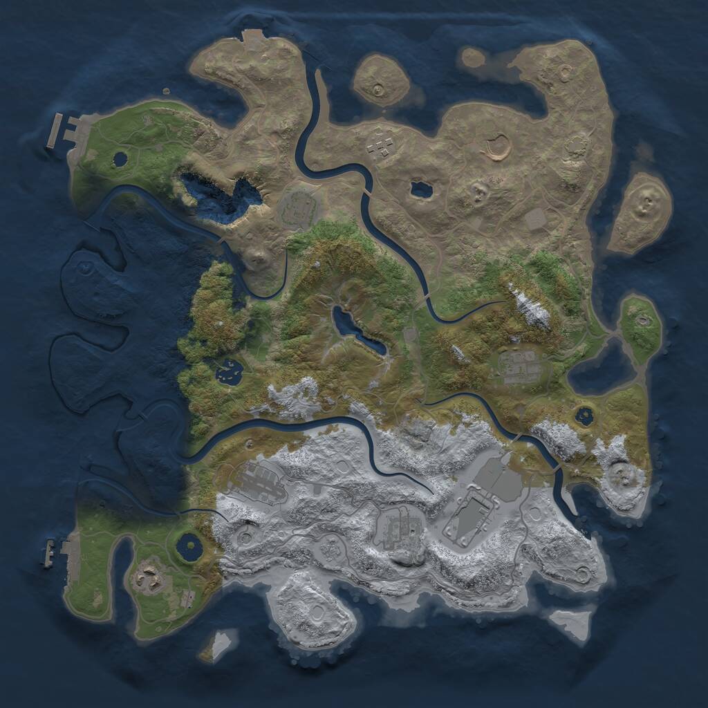 Rust Map: Procedural Map, Size: 4000, Seed: 976295651, 15 Monuments