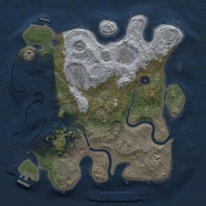 Thumbnail Rust Map: Procedural Map, Size: 3314, Seed: 1, 12 Monuments
