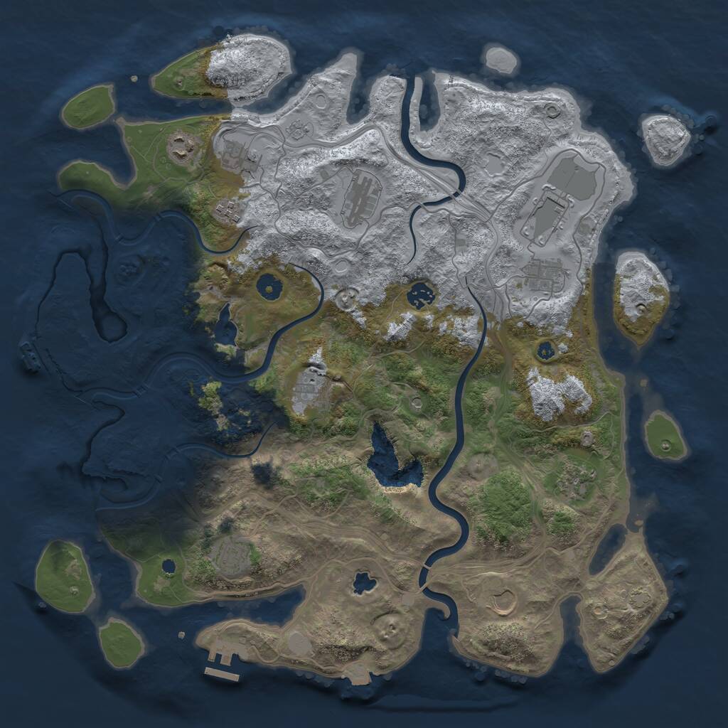 Rust Map: Procedural Map, Size: 4250, Seed: 33028337, 17 Monuments
