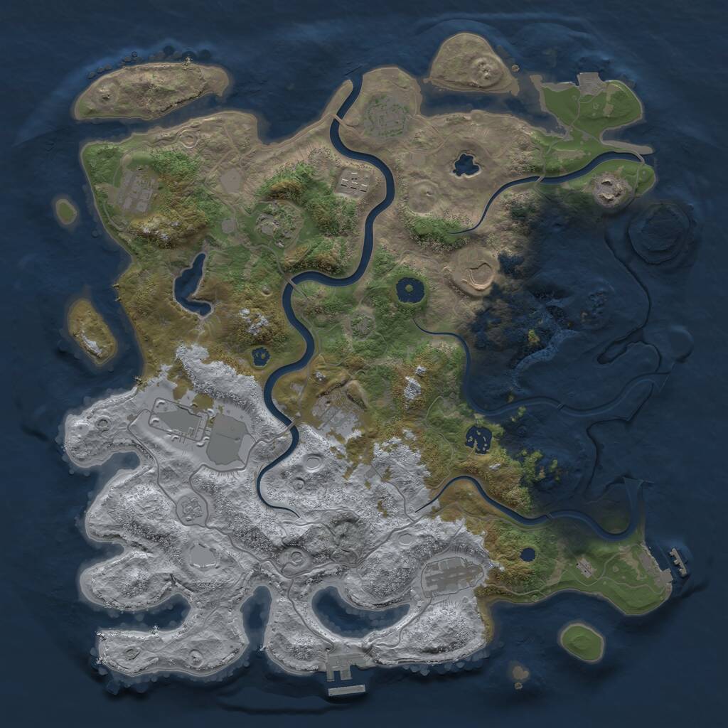 Rust Map: Procedural Map, Size: 4000, Seed: 20250704, 16 Monuments
