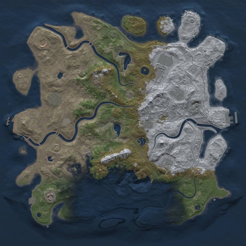 Rust Map: Procedural Map, Size: 4500, Seed: 919002962, 17 Monuments