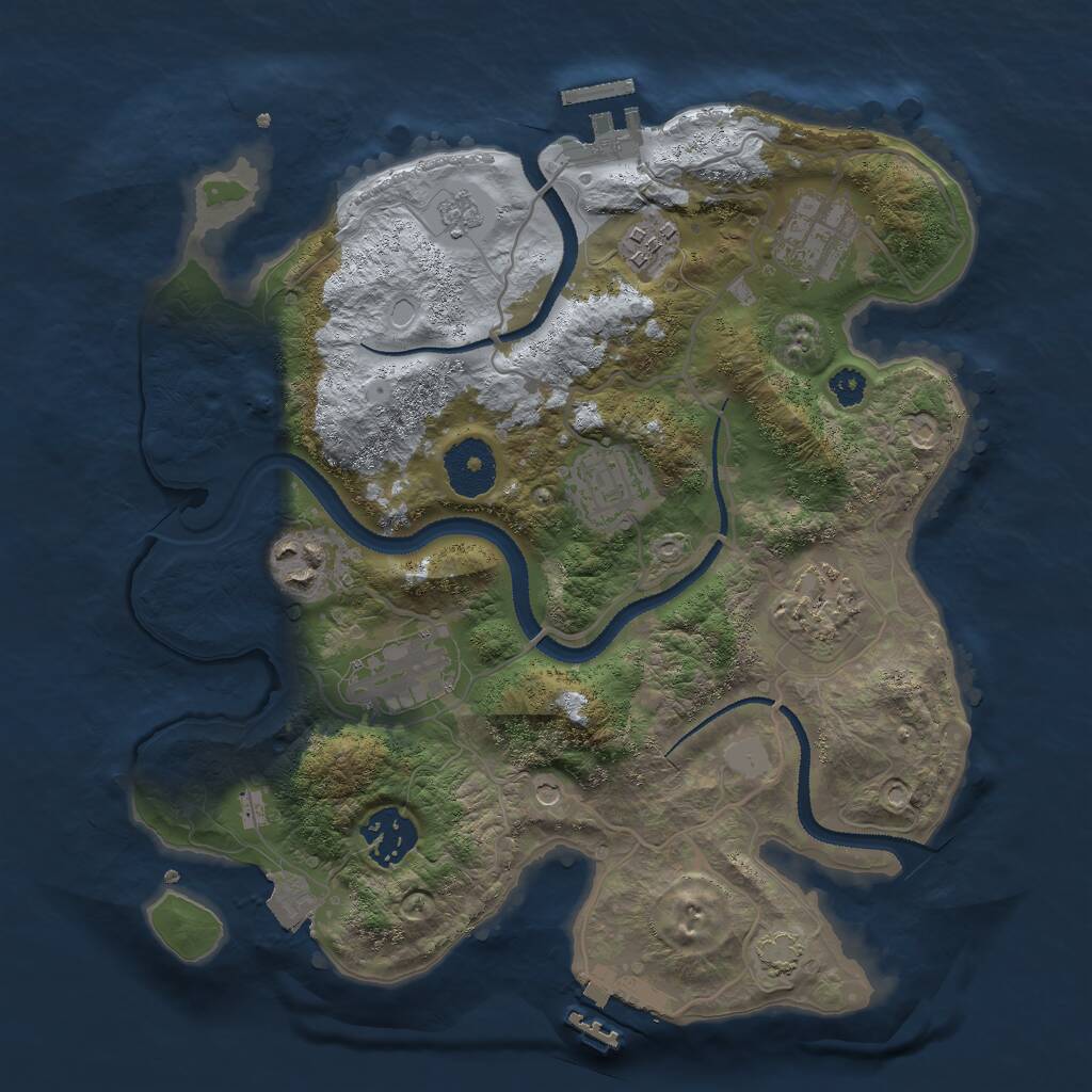 Rust Map: Procedural Map, Size: 3000, Seed: 85383208, 13 Monuments