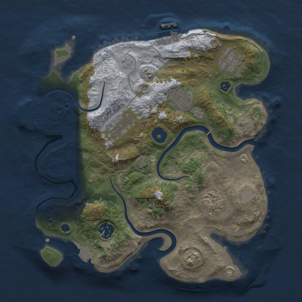 Rust Map: Procedural Map, Size: 3000, Seed: 85383208, 11 Monuments