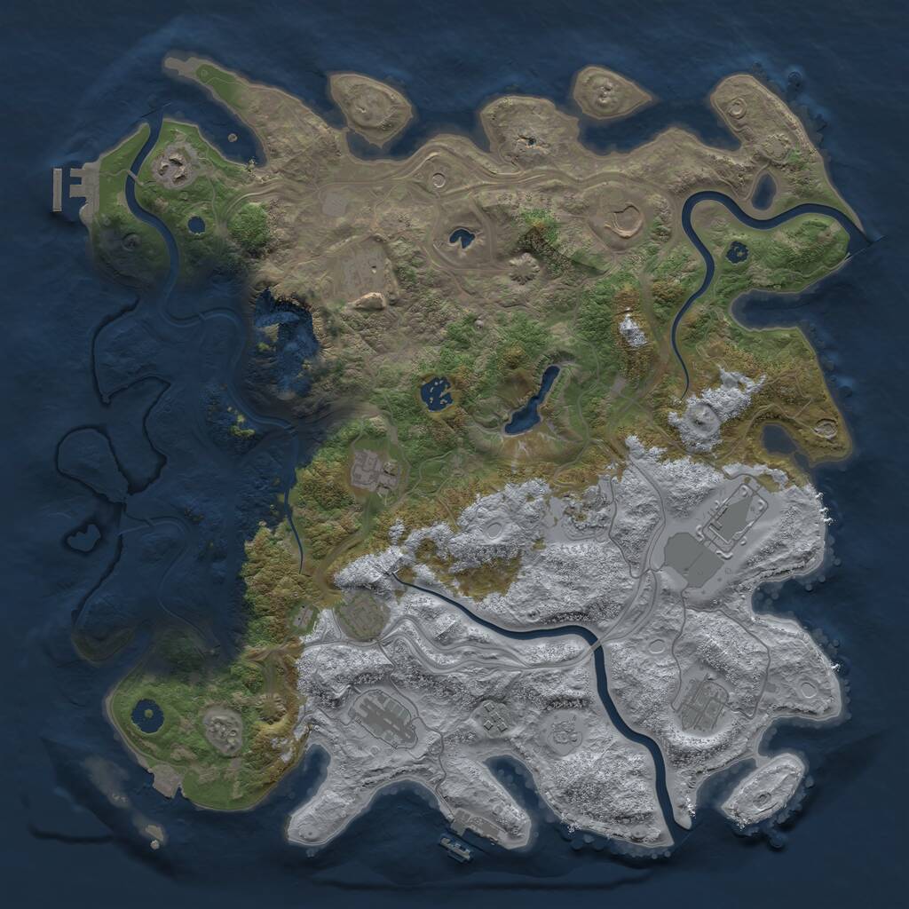 Rust Map: Procedural Map, Size: 4250, Seed: 1921343273, 17 Monuments