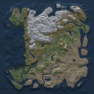 Thumbnail Rust Map: Procedural Map, Size: 4800, Seed: 43276464, 17 Monuments