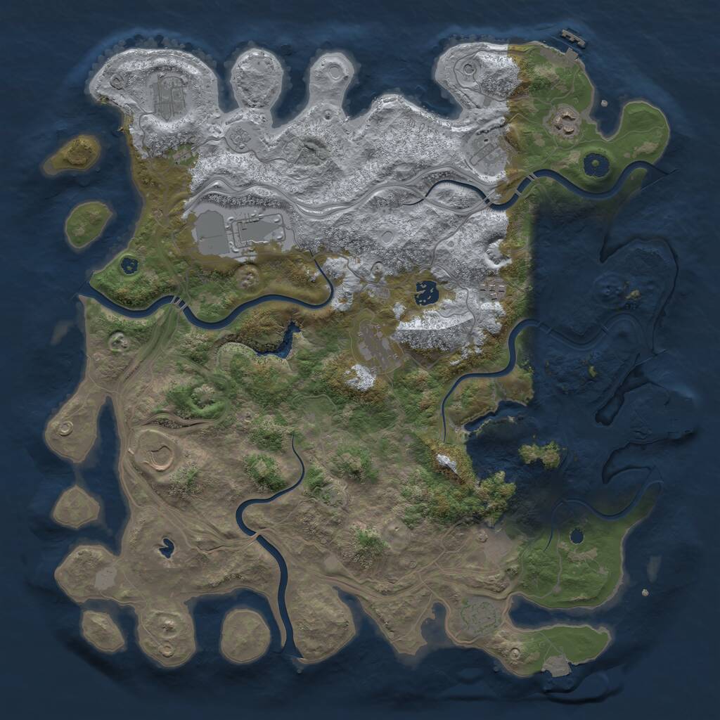 Rust Map: Procedural Map, Size: 4300, Seed: 96440742, 16 Monuments
