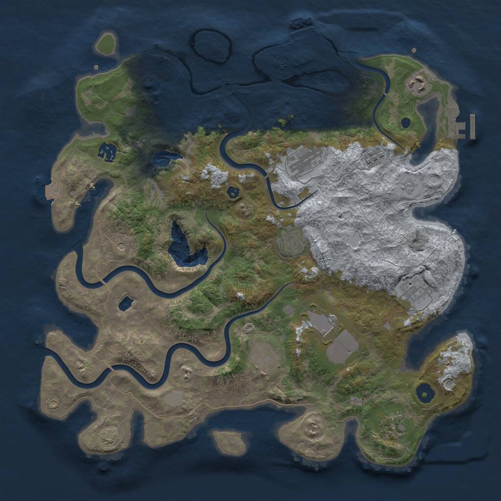 Rust Map: Procedural Map, Size: 4000, Seed: 32158874, 15 Monuments