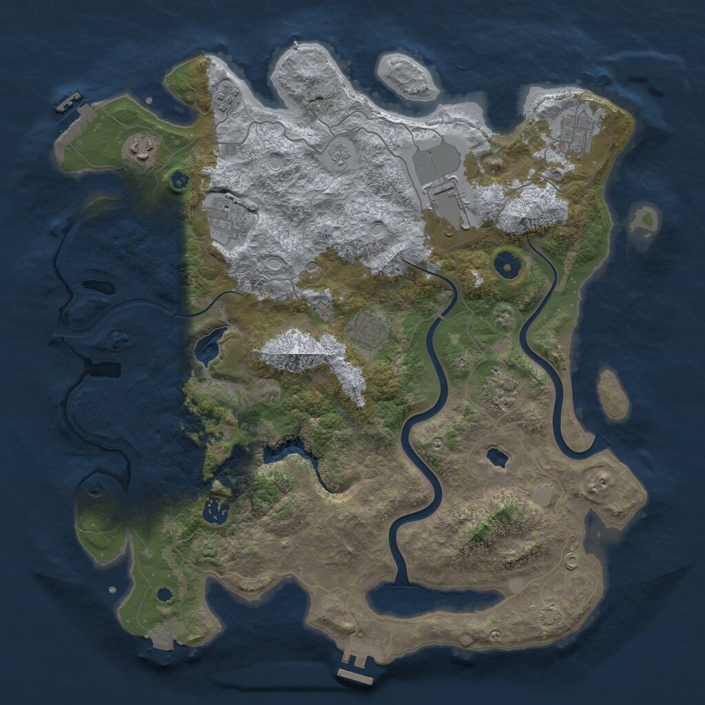 Rust Map: Procedural Map, Size: 4000, Seed: 327122139, 14 Monuments