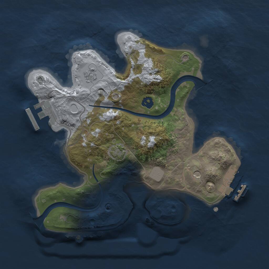 Rust Map: Procedural Map, Size: 2300, Seed: 693869690, 6 Monuments