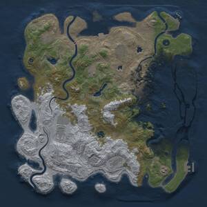 Thumbnail Rust Map: Procedural Map, Size: 4500, Seed: 2079926204, 16 Monuments