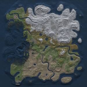 Thumbnail Rust Map: Procedural Map, Size: 4500, Seed: 1312494071, 17 Monuments