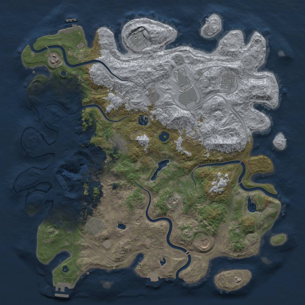 Rust Map: Procedural Map, Size: 4500, Seed: 1312494071, 17 Monuments