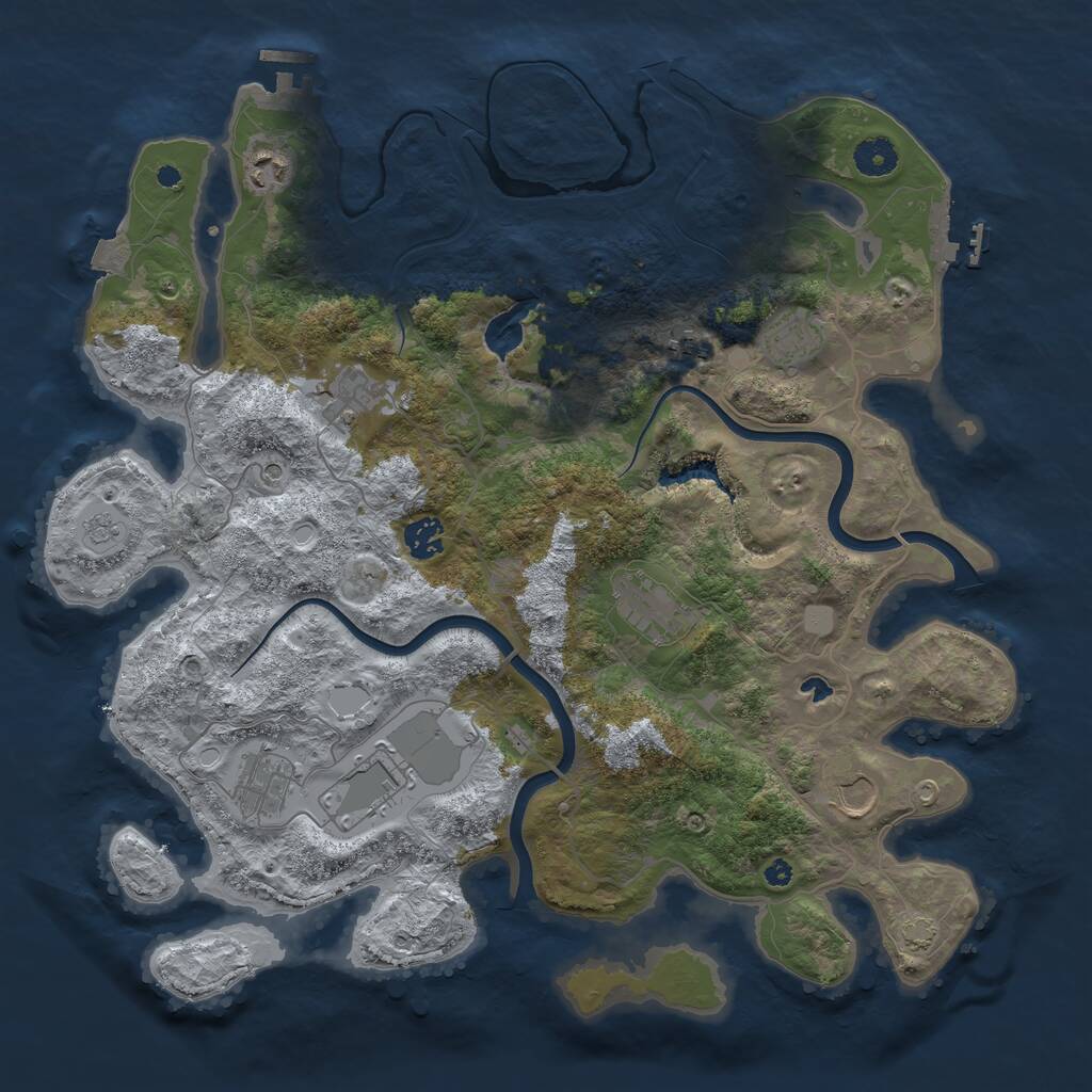 Rust Map: Procedural Map, Size: 4000, Seed: 719257364, 15 Monuments