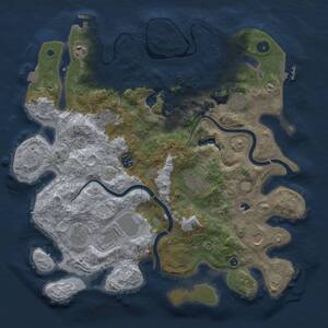 Thumbnail Rust Map: Procedural Map, Size: 4000, Seed: 719257364, 15 Monuments