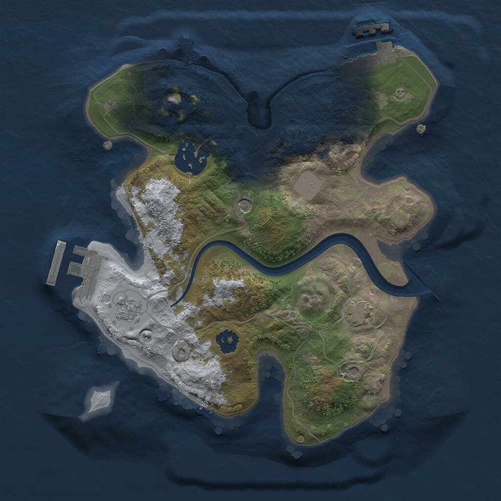 Rust Map: Procedural Map, Size: 2225, Seed: 1884012084, 7 Monuments